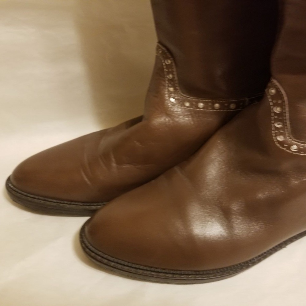 Charles Jourdan Riding Boots Brown Leather  Size 6